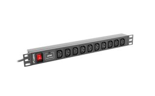 REGLETA LANBERG 1U 10A RACK 19 10X SOCKET NEGRO 2M