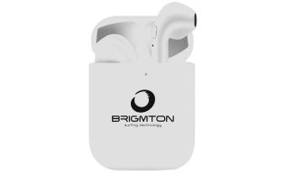 AURICULARES BRIGMTON CON BASE DE CARGA BLANCO BLUETOOTH