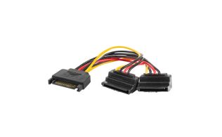 CABLE ALIMENTACION LANBERG SATA MACHO/2X SATA HEMBRA 15CM