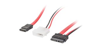 CABLE MOLEX LANBERG 2 PIN MACHO Y SATA 7PIN H/SATA SLIMLINE 13 PINES HEMBRA 35CM