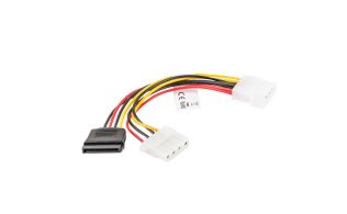 CABLE LANBERG ALIMENTACION MOLEX MACHO A SATA HEMBRA + MOLEX HEMBRA 15 CM