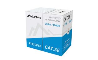 BOBINA CAT.5E LANBERG FTP RJ45 SOLIDO CCA AWG24 305M GRIS