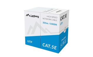 BOBINA CAT.5E LANBERG UTP RJ45 SOLIDO CCA AWG24 305M GRIS