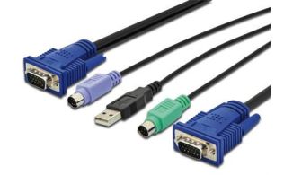 CABLE KVM DIGITUS VGA PS/2 USB HD DB15/M 2xMINIDIN6/M USB TIPO A/M HD DB15/M 3M