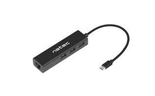 ADAPTADOR NATEC BUTTWEFLY USB-C A RJ45 GIGABIT CON 3XUSB 2.0