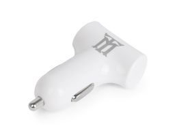 CARGADOR USB MAILLON COCHE PREMIUM 4,8A BLANCO 2 CONECTORES