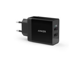 ADAPTADOR CORRIENTE ANKER 2x USB NEGRO