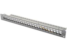 PATCH PANEL DIGITUS MODULAR APANTALLADO 24 PUERTAS 1U RACK GRIS