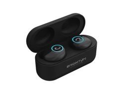 AURICULARES BRIGMTON BML 16 NEGRO, MICROFONO BLUETOOTH CON BASE CARGA