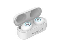 AURICULARES BRIGMTON BML 16 BLANCO, MICROFONO BLUETOOTH CON BASE CARGA