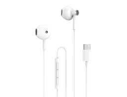 AURICULARES ENJOY CON CONTROL DE VOLUMEN TIPO C CABLE 1M BLANCO