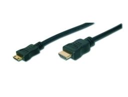 CONVERSOR DIGITUS VIDEO HDMI TIPO C - TIPO A M/M 3M ULTRA HD 24P DORADO NEGRO