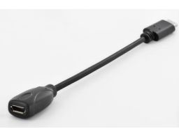 CABLE DIGITUS ADAPTADOR USB TIPO C - MICRO B M/F 0,1M 3A 480MB 2.0 NEGRO