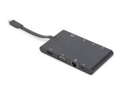 CONVERSOR HUB DIGITUS USB C 9 PUERTOS 2X VIDEO 2x USB-C 2x USB3.0 RJ45 2x SD/MMC