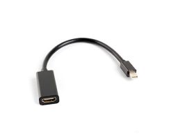 ADATADOR LANBERG MINIDISPLAYPORT MACHO/HDMI HEMBRA 20CM NEGRO