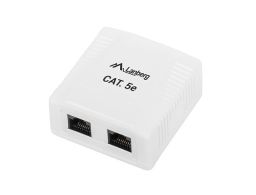 ROSETA DE SUPERFICIE LANBERG CAT.5E UTP 2X TOMA RJ45 BLANCO