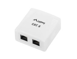 ROSETA DE SUPERFICIE LANBERG CAT.6 UTP 2X TOMA RJ45 BLANCO