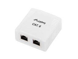 ROSETA LANBERG DE SUPERFICIE CAT.6 FTP 2X TOMA RJ45 BLANCO