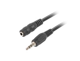 CABLE ESTEREO LANBERG JACK 3.5 MM MACHO/JACK 3.5MM HEMBRA 5M NEGRO