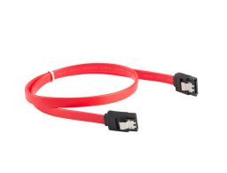 CABLE SATA III LANBERG 6GB/S HEMBRA HEMBRA CLIP METAL 30CM ROJO