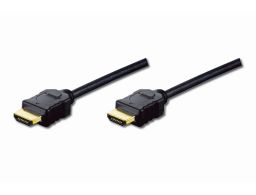 CABLE DIGITUS VIDEO HDMI ESTANDAR TIPO A M/M 3M W/ETHERNET FullHD DARADO NEGRO