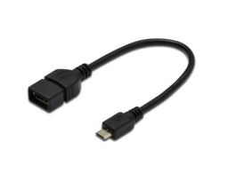 CABLE DIGITUS ADAPTADOR USB 2.0 OTG tipo micro B - A M/H 0,2m sw