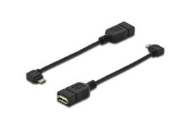 CABLE DIGITUS ADAPTADOR USB 2.0 OTG tipo micro B - A M/F 0.15m right angle sw