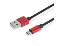 CABLE MAILLON PREMIUM MICRO USB 2.4 ALUMINIO ROJO 1M