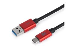 CABLE MAILLON PREMIUM TIPO C 3.0 ALUMINIO ROJO 1M