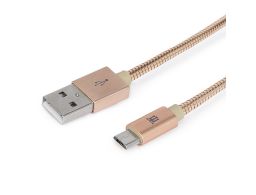 CABLE MAILLON PREMIUM MICRO USB 2.4 METAL DORADO 1M