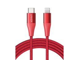 CABLE LIGHTNING ANKER POWERLINE + II MACHO A TIPO C MACHO 1,8M ROJO