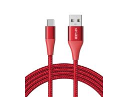 CABLE USB 2.0 ANKER POWERLINE+ II USB/ A MACHO A TIPO C MACHO 1,8M ROJO