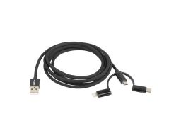 CABLE USB LANBERG 3EN1/USB-C MACHO,MICRO USB MACHO,LIGHTNING MACHO 1.8M