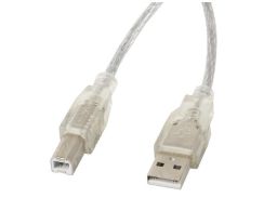 CABLE IMPRESORA LANBERG USB MACHO/USB MACHO FERRITA 3M TRANSPARENTE