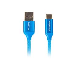 CABLE USB LANBERG 2.0 MACHO/USB C MACHO QUICK CHARGE 3.0 0.5M AZUL