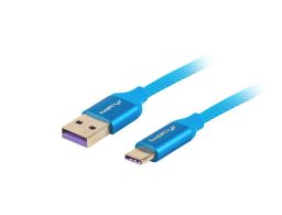 CABLE USB LANBERG 2.0 MACHO/USB C MACHO 5A 1M AZUL