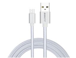 CABLE EIGHTT USB A MICROUSB 1MTS TRENZADO DE NYLON PLATA. CARCASA DE ALUMINIO