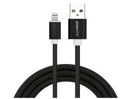 CABLE EIGHTT USB A LIGHTNING 1M TRENZADO DE NYLON NEGRO. CARCASA DE ALUMINIO