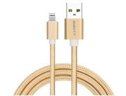 CABLE EIGHTT USB A LIGHTNING 1M TRENZADO DE NYLON ORO. CARCASA DE ALUMINIO