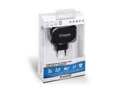 CARGADOR PARED USB TQWC-1S02 2xUSB 3.4 A(TOTAL) AI-TECH NEGRO