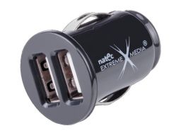 CARGADOR COCHE NATEC MINI 2XUSB 2.1A 12 24V NEGRO