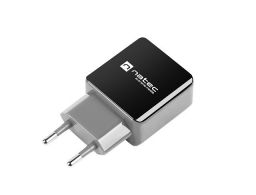 CARGADOR NATEC 2XUSB 2.1A 110 240V NEGRO GRIS