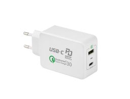 CARGADOR NATEC USB-C Y USB PD 5V 3A QUICK CHARGE 3.0 33W BLANCO