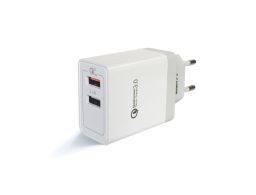 CARGADOR EIGHTT USB QUALCOOM 3.0 12W 2 PUERTOS 1X12V1.5A9V 1.8A5V 2.4A1X5V 2.4A