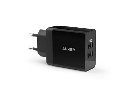 ADAPTADOR CORRIENTE ANKER 2x USB NEGRO