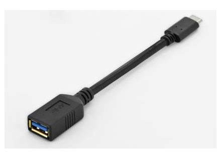 CABLE DIGITUS ADAPTADOR USB OTG TIPO C - A M/F 0,15M 3A 5GB 3.0 VERSION NEGRO