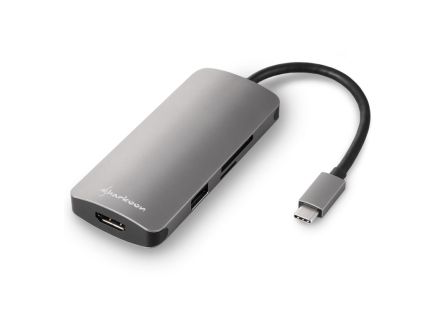 HUB USB SHARKOON 3X3.0 TYPE C + HDMI  ALUMINIO GRIS OSCURO