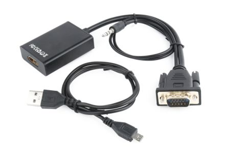 CABLE ADAPTADOR GEMBIRD VGA A HDMI 0,15M CON AUDIO 3,5MM