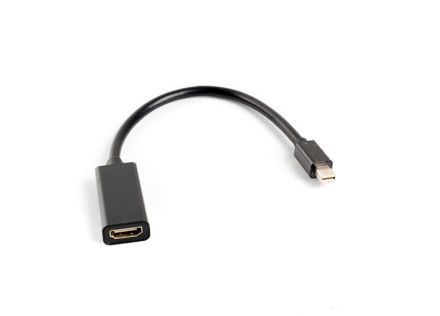 ADATADOR LANBERG MINIDISPLAYPORT MACHO/HDMI HEMBRA 20CM NEGRO