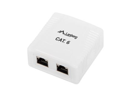 ROSETA LANBERG DE SUPERFICIE CAT.6 FTP 2X TOMA RJ45 BLANCO